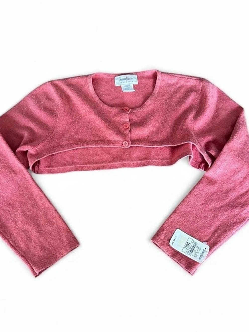 Neiman Marcus Cropped Cardigan in Pink Size Small NWT